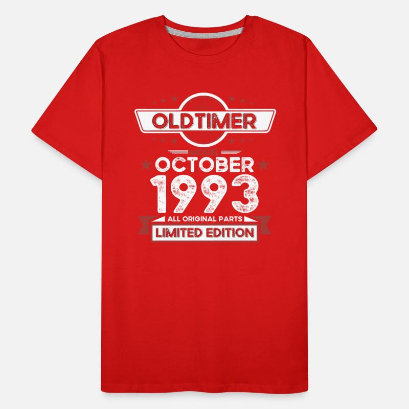 30th Birthday Oldtimer October Year 1993 Men's Premium Organic T-Shirt