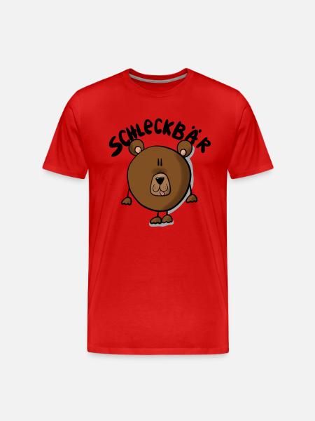 Bär Schleckbär - Männer Premium Bio T-Shirt - Rot