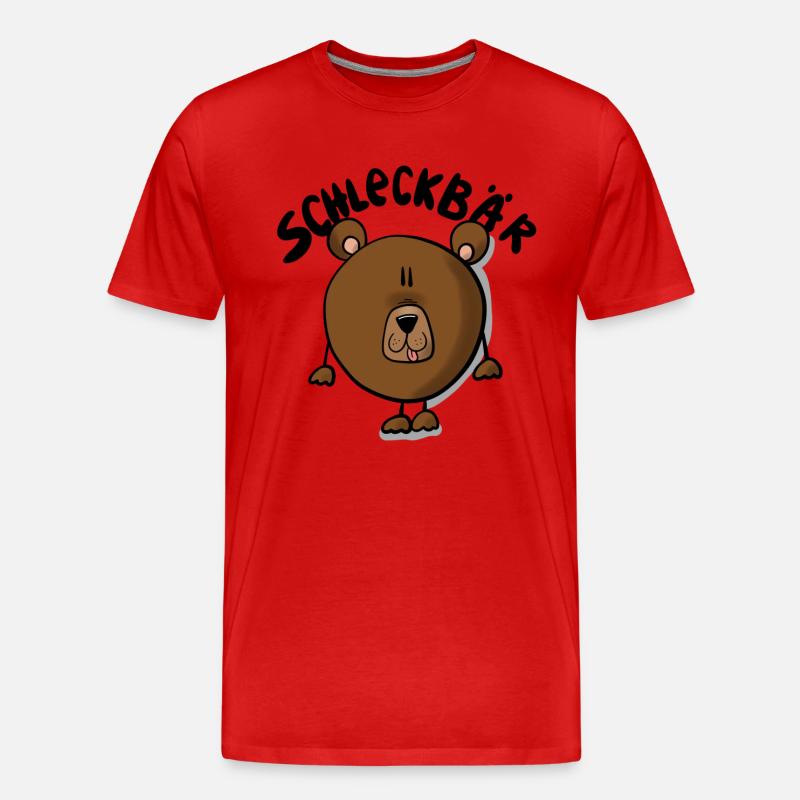 Bär Schleckbär - Männer Premium Bio T-Shirt - Rot