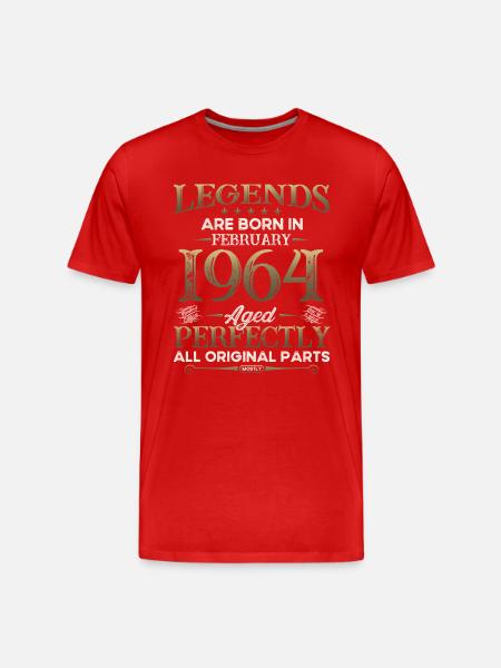 60-årsdag februari Vintage legendarisk sedan 1964 - Organic T-shirt Ekologisk premium-T-shirt herr - röd
