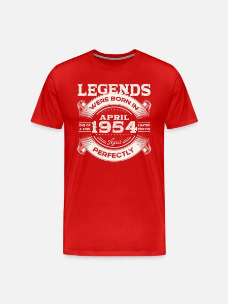 70-års fødselsdagsgave Legendarisk årgang 1954 - Herre Premium T-shirt økologisk - rød
