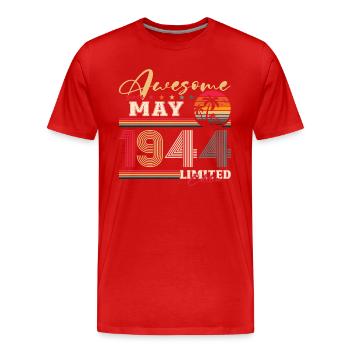 Original 1944 Millésime 1944 80e anniversaire 1944 - T-shirt bio Premium Homme - rouge - Devant - Damien (186cm)