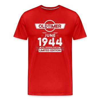 Millésime Juin 1944 Cru 1944 Anniversaire 1944 - T-shirt bio Premium Homme - rouge - Devant - Damien (186cm)