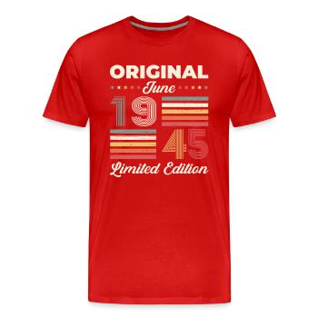 Original Juin 1945 Millésime 1945 Anniversaire 1945 - T-shirt bio Premium Homme - rouge - Devant - Damien (186cm)