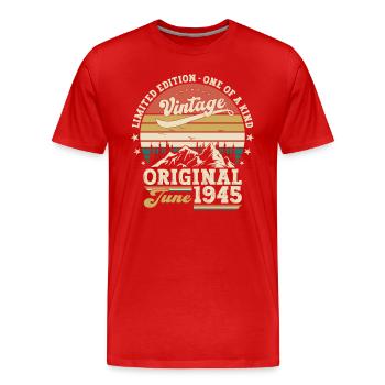 Original Juin 1945 Millésime 1945 Anniversaire 1945 - T-shirt bio Premium Homme - rouge - Devant - Damien (186cm)