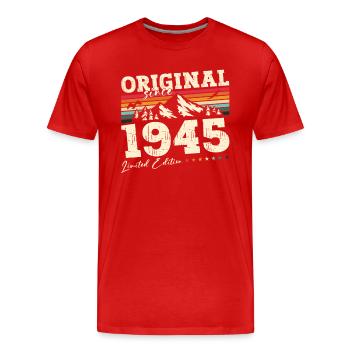 Original 1945 Millésime 1945 Anniversaire 1945 - T-shirt bio Premium Homme - rouge - Devant - Damien (186cm)