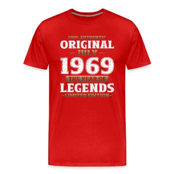Original 1969 Jahrgang 1969 Geburtstag 1969 - Männer Premium Bio T-Shirt - Rot - Vorne - Damien (186cm)