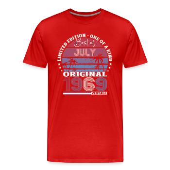 Original 1969 Vintage 1969 Birthday 1969 - Men's Premium Organic T-Shirt - red - Front - Damien (186cm)