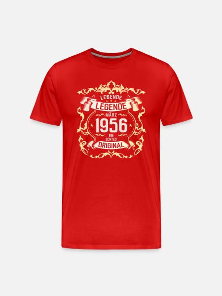 69-årsdagsgåva make Original mars 1956 - Organic T-shirt Ekologisk premium-T-shirt herr - röd
