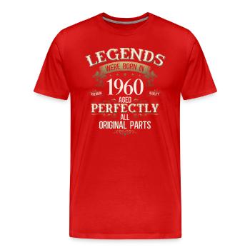 65th Birthday Original Vintage 1960 - Men's Premium Organic T-Shirt - red - Front - Damien (186cm)
