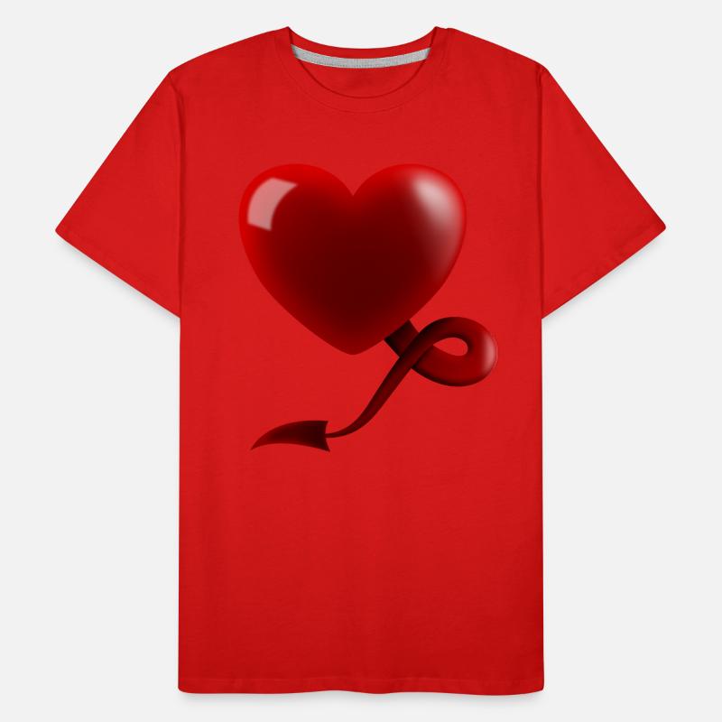 Coeur avec queue du diable T-shirt bio Premium Homme