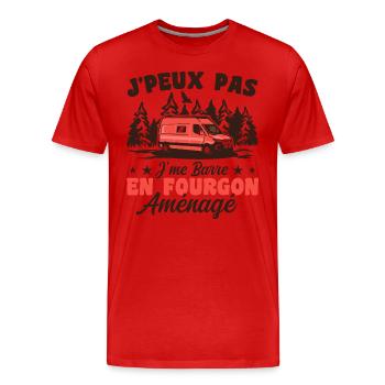 J'peux pas j'me barre en fourgon aménagé - T-shirt bio Premium Homme - rouge - Devant - Damien (186cm)