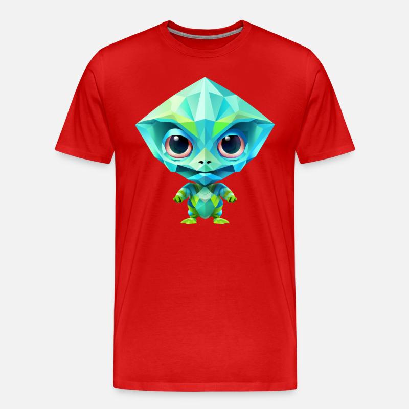 Polygone vert extraterrestre extraterrestre - T-shirt bio Premium Homme - rouge