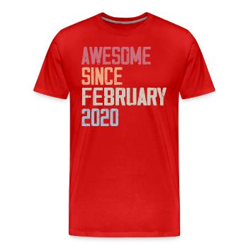 February 2020, 4th Anniversary 2020 February 4 years - Men's Premium Organic T-Shirt - red - Front - Damien (186cm)