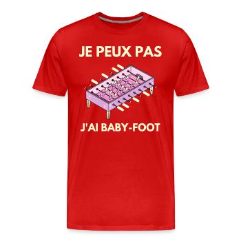 Je Peux Pas J Ai Baby Foot - T-shirt bio Premium Homme - rouge - Devant - Damien (186cm)