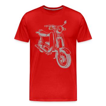 Simson SR50 SR80 - T-shirt bio Premium Homme - rouge - Devant - Damien (186cm)