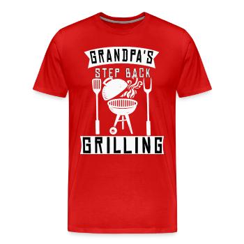 Grand-père Grand-père Barbecue Saison de barbecue - T-shirt bio Premium Homme - rouge - Devant - Damien (186cm)