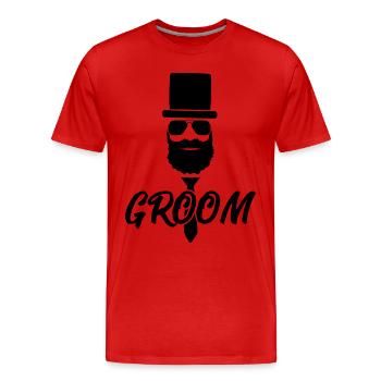 Groom Bachelor Party Chemise - T-shirt bio Premium Homme - rouge - Devant - Damien (186cm)
