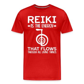 Reiki Spirituel - Maître Reiki - T-shirt bio Premium Homme - rouge - Devant - Damien (186cm)