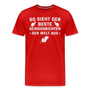 Schiri Referee Bester Schiedsrichter der Welt - Männer Premium Bio T-Shirt - Rot - Vorne - Damien (186cm)