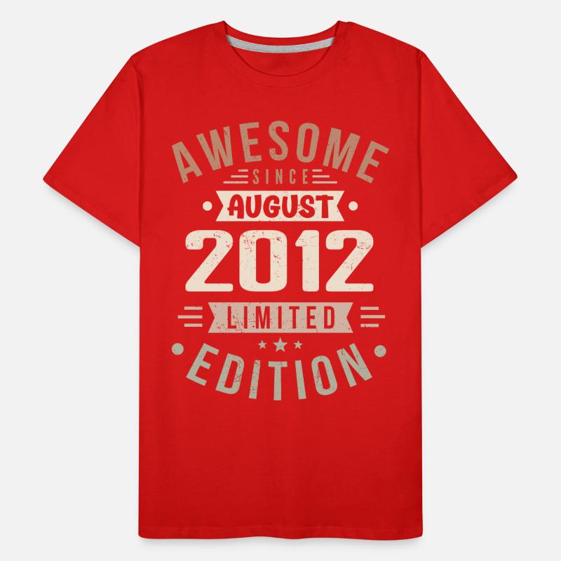 August 2012 Geburtstag im August 2012 Vintage 2012 Männer Premium Bio T-Shirt