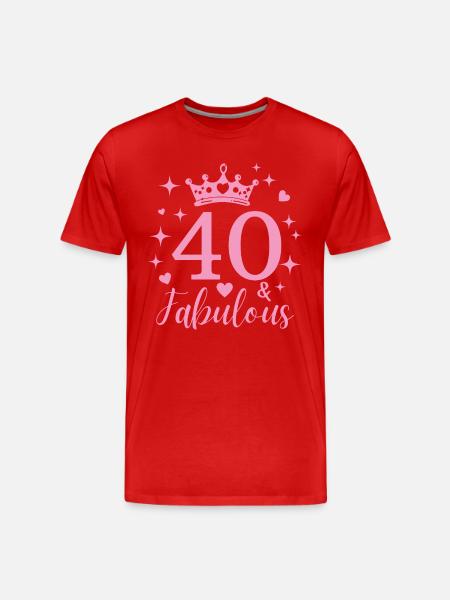 Fabulous 40. 40th birthday - Men's Premium Organic T-Shirt - red