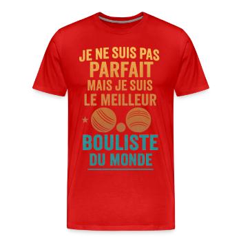 Le meilleur joueur de pétanque du monde - T-shirt bio Premium Homme - rouge - Devant - Damien (186cm)