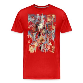 Abstrakte Kunst - Männer Premium Bio T-Shirt - Rot - Vorne - Damien (186cm)