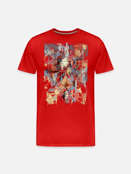Abstrakte Kunst - Männer Premium Bio T-Shirt - Rot