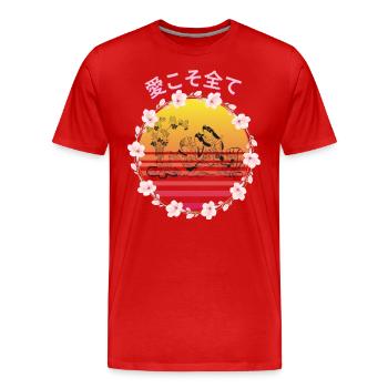 桜の日本語 Love is everything! - Männer Premium Bio T-Shirt - Rot - Vorne - Damien (186cm)