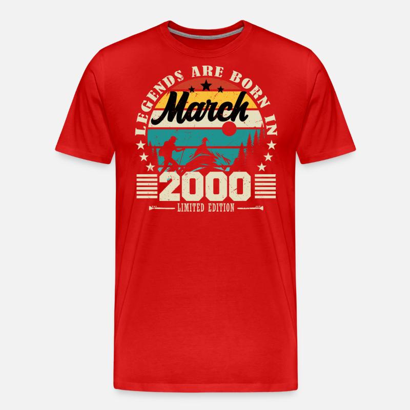 Mars 2000. Cadeau d'anniversaire mars 2000. - T-shirt bio Premium Homme - rouge