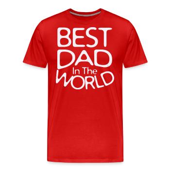 Bester Vater der Welt - Männer Premium Bio T-Shirt - Rot - Vorne - Damien (186cm)