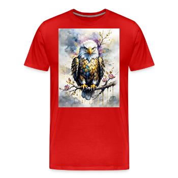 Bald Eagle - Men's Premium Organic T-Shirt - red - Front - Damien (186cm)