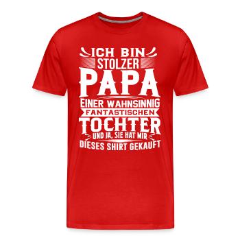 Vatertag Vater Papa Tochter Geschenk - Männer Premium Bio T-Shirt - Rot - Vorne - Damien (186cm)