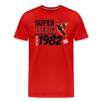 Super Heroes Since 1982 - Anniversary 40 years - Men's Premium Organic T-Shirt - red - Front - Damien (186cm)