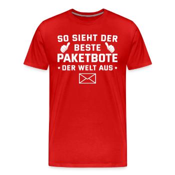 Post Bester Paketbote der Welt Postbote Geschenk - Männer Premium Bio T-Shirt - Rot - Vorne - Damien (186cm)
