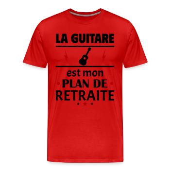 Guitare plan de retraite fête des pères retraite - T-shirt bio Premium Homme - rouge - Devant - Damien (186cm)