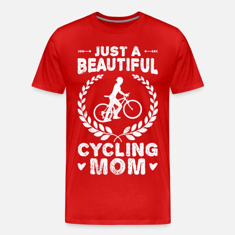 Fahrradfahrer Mutter - Männer Premium Bio T-Shirt - Rot