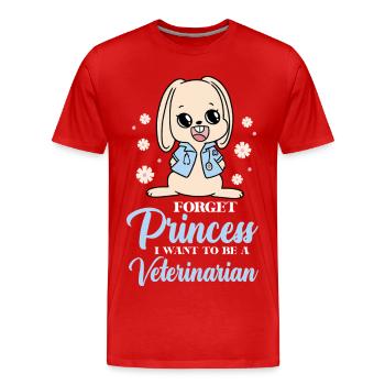 Kleines Häschen wird Tierärztin - Männer Premium Bio T-Shirt - Rot - Vorne - Damien (186cm)