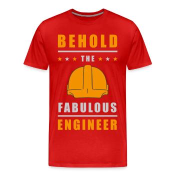 Casque d’ingénieur fabuleux - T-shirt bio Premium Homme - rouge - Devant - Damien (186cm)
