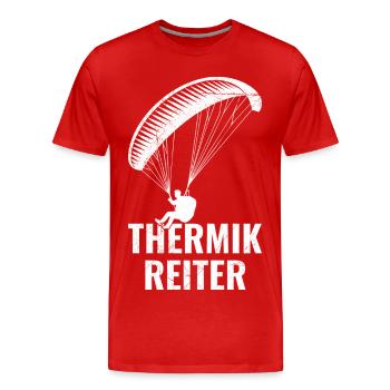 Gleitschirmflieger THERMIK REITER Lustiges - Männer Premium Bio T-Shirt - Rot - Vorne - Damien (186cm)