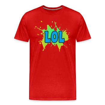 LOL - Männer Premium Bio T-Shirt - Rot - Vorne - Damien (186cm)