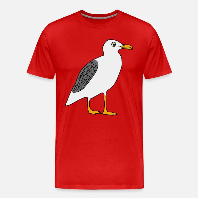 Möwe - Männer Premium Bio T-Shirt - Rot
