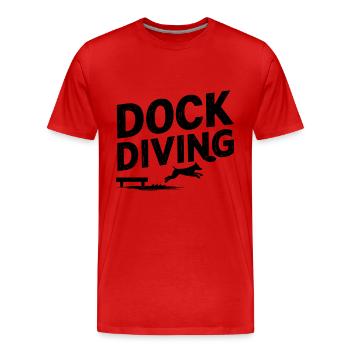 Dock Diving Dire Dog Diving Dock Diving Cadeau - T-shirt bio Premium Homme - rouge - Devant - Damien (186cm)