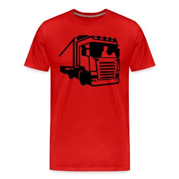 Trucker - T-shirt bio Premium Homme - rouge - Devant - Damien (186cm)