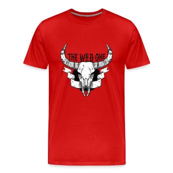 Totenkopf - Männer Premium Bio T-Shirt - Rot - Vorne - Damien (186cm)
