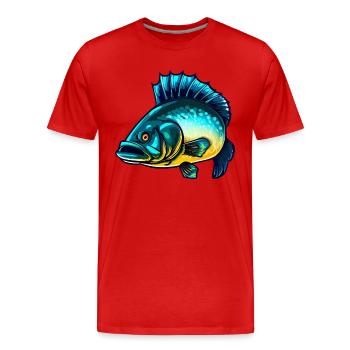 Zander Perch Angler - Men's Premium Organic T-Shirt - red - Front - Damien (186cm)
