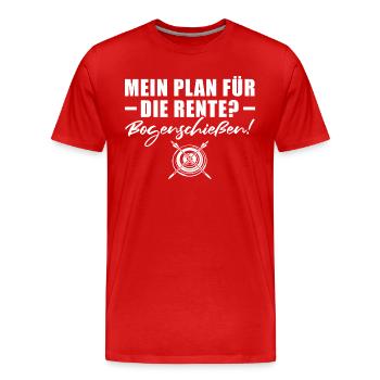 Rente Bogenschießen Pension Bogenschütze Ruhestand - Männer Premium Bio T-Shirt - Rot - Vorne - Damien (186cm)