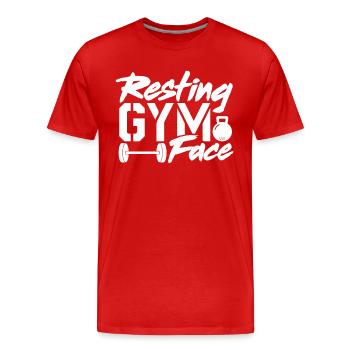 Fitness Gym - T-shirt bio Premium Homme - rouge - Devant - Damien (186cm)