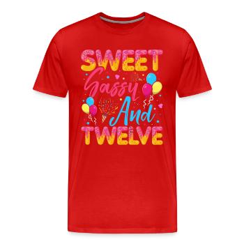 Sweet Cheeky Badger And Twelve Crumbles Delicious - Men's Premium Organic T-Shirt - red - Front - Damien (186cm)